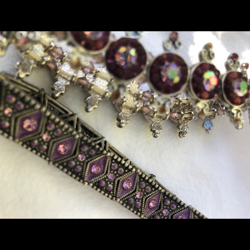 Set of three purple bracelets